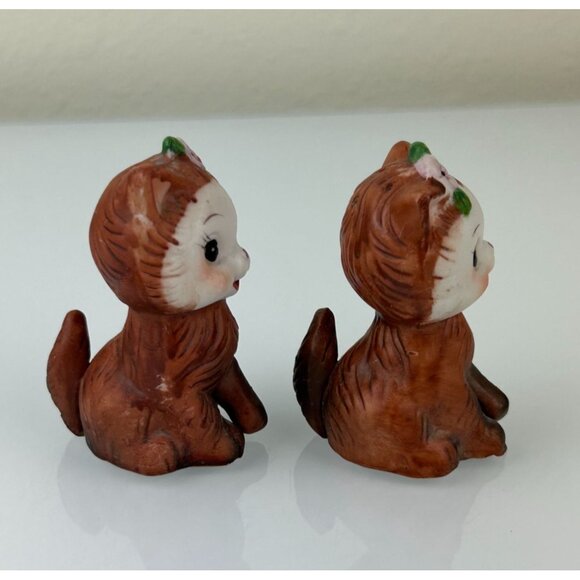 Vintage Anthropomorphic Brown Cats Set of 2 Salt & Pepper Shakers Korea Cute - Picture 6 of 16